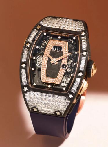 Best Richard Mille RM037 Ladies Gold Carbon TPT diamond Replica Watch